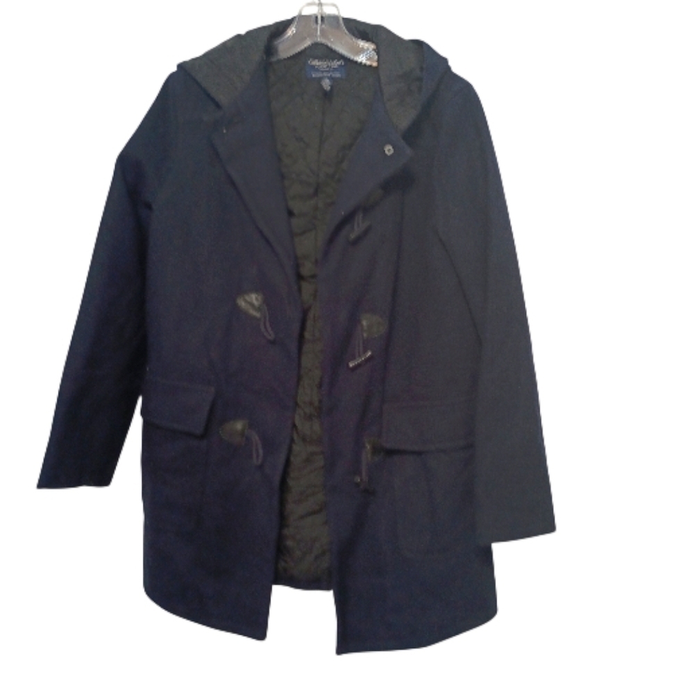 American Eagle Outfitters Dark Blue Wool Blend trench Coat - Size Small